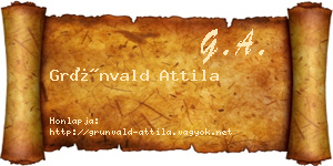 Grünvald Attila névjegykártya